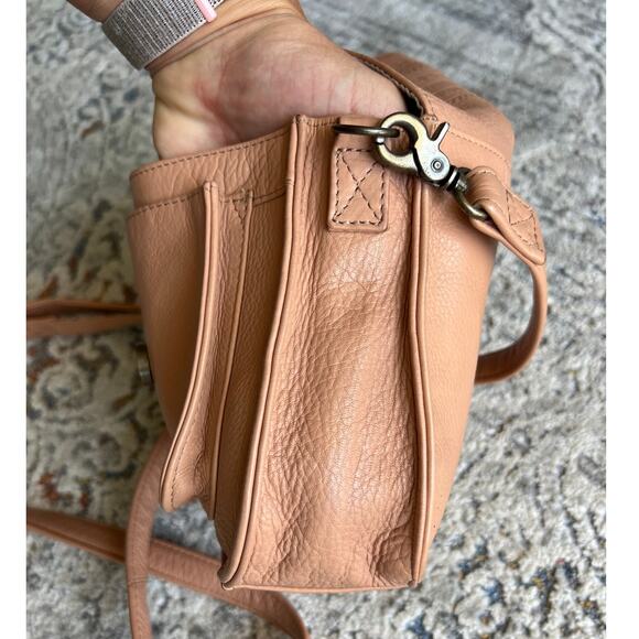 Small Day & Mood "Tribal-Like" Embossed Leather Crossbody Saddle Bag - Picture 11 of 12